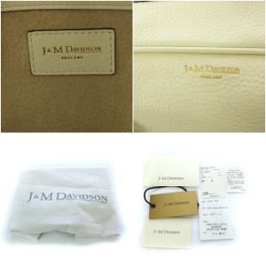 J&M DAVIDSON MINI MIA ボストンバッグ ハンドバッグ カーフレザー 南京錠付き ホワイト