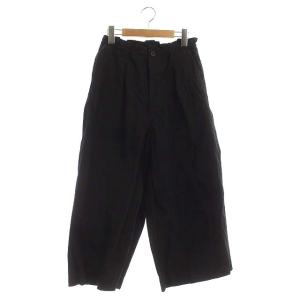 COTTON LINEN PLAIN WEAVEパンツ タック ボタンフライ 0 ブラック