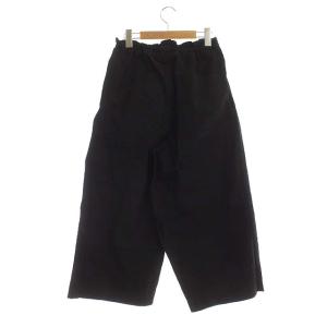 MHL. COTTON LINEN PLAIN WEAVEパンツ タック ボタンフライ 0 ブラック