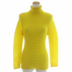 ハイネック プリーツ トップス カットソー   2 イエロー