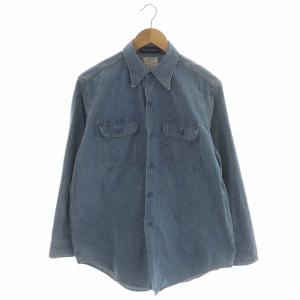 HAMPTON デニムシャツ 長袖 前開き 01 ブルー