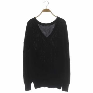20SS beauty Vプル リブニット セーター 長袖 黒 ブラック