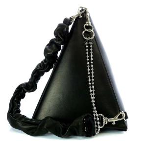 Ameri VINTAGE PYRAMID CHAIN BAG 2WAY シープレザー ブラック