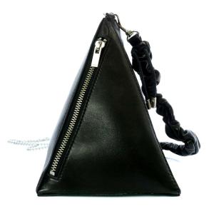 Ameri VINTAGE PYRAMID CHAIN BAG 2WAY シープレザー ブラック