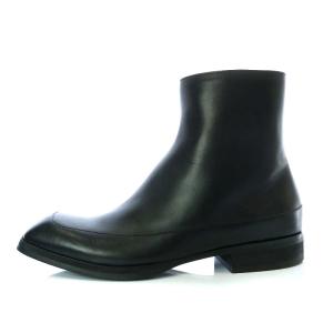 The Row Garden boot ショートスクエアトゥ サイドジップ レザー 41 黒