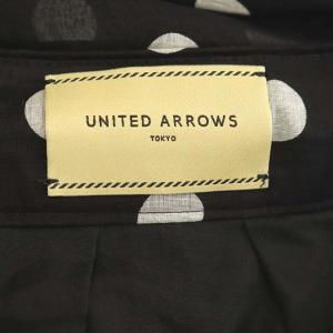 UNITED ARROWS ドットギャザーマキシスカートロング フレア 38 黒 白 ブラック ホワイト