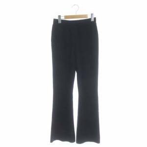 FLARE KNIT PANT ニットパンツ ワイド フレア イージー 34 紺 ネイビー