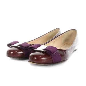 VARINA ヴァラ バレエシューズ パンプス レザー 5 22.5cm ボルドー