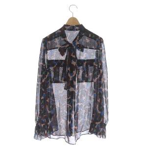 Grace Class 20AW シフォンプリントボウタイブラウス 長袖 総柄 リボン 38 マルチカラー