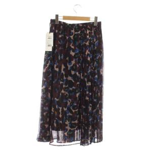 Grace Class 20AW シフォンプリントプリーツスカート ロング 総柄 38 マルチカラー