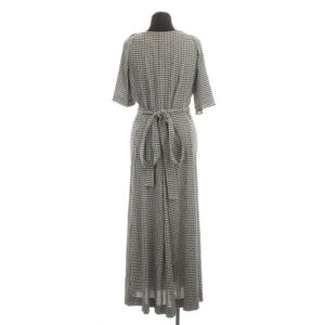 kei shirahata チェックカシュクールワンピース 0 ブラック