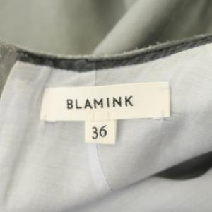 BLAMINK コットンリネンワンピース ロング 五分袖 スリット 36 グレー