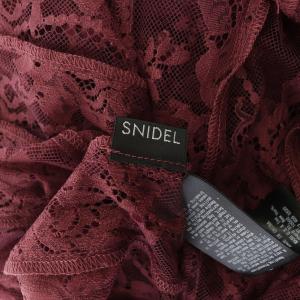 SNIDEL 20AW バックデザインレースオケワンピース ロング 七分袖 キャミワンピ付 0 ワイン
