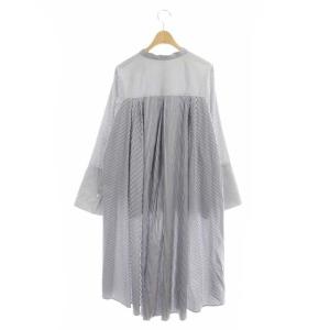 ADORE コットンナイロンストレッチブラウス フィッシュテール 38ブルー ホワイト