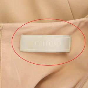 CELFORD 立体リボン付きワンピース ロング ノースリーブ 38 ピンクベージュ