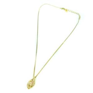 Christian Dior CD ラインストーン	ネックレス ペンダント ゴールド色