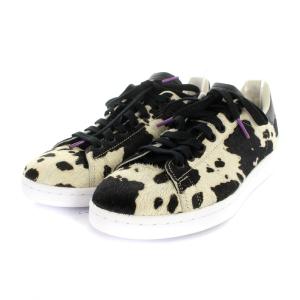 adidas Originals WMNS STAN SMITH FUZZY COWPRINT スニーカー ハラコ 24cm ブラック