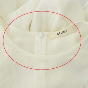 CELINE フィービー期 ブラウス シャツ 長袖 チュニック丈 36 白