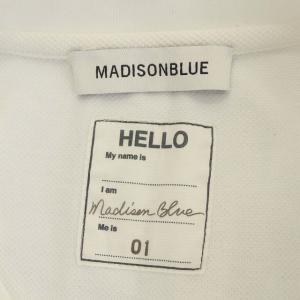 MADISONBLUE 鹿の子 半袖カットソー Tシャツ 半袖 クルーネック 01 白 ホワイト