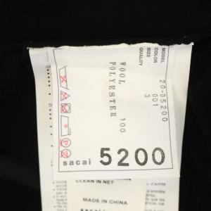 sacai アシンメトリーハイゲージニットカーディガン 長袖 前開き デザイン 3 黒 ブラック