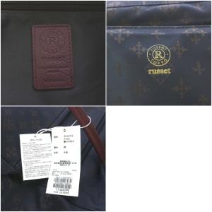 russet トートバッグ モノグラム 総柄 ナイロン ネイビー