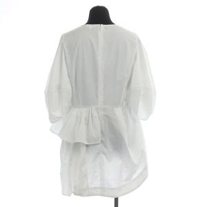 ENFOLD 22SS ブラウス パフスリーブ プリーツ フリル 38 ホワイト