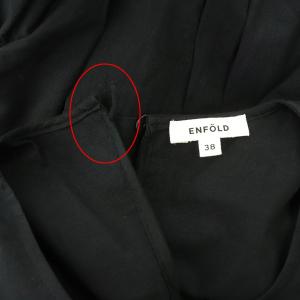 ENFOLD 22SS Washed COバルーンスリーブDRESS ワンピース ロング 七分袖 38 ブラック