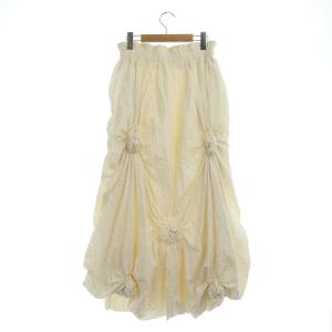 ENFOLD 22SS Crumple Cotton フラワースカート バルーン 38 アイボリー