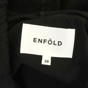 ENFOLD STタフタ フーデッドブルゾン 長袖 ミドル丈 38 ブラック