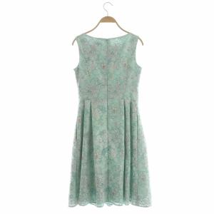 TOCCA PERFECTION CAMELLIA ワンピース フレア 花柄刺繍 0 ライトグリーン