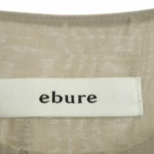 ebure チュニックシャツ ノーカラー 長袖 38 グレージュ