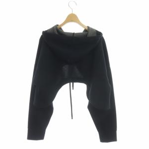 ENFOLD カーブクロップドフーディ パーカー プルオーバー ショート丈 38 ブラック