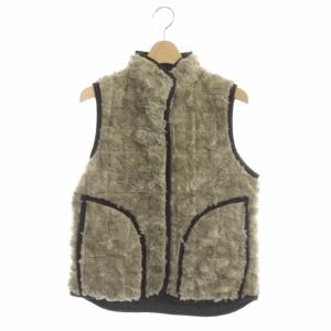 MACKINTOSH ボア ベスト ファー キルティング 32 ベージュ 茶色 ブラウン