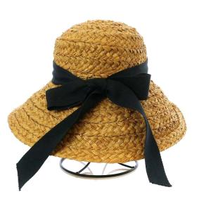 HELEN KAMINSKI CLASSIC 6 ROW 帽子 ラフィアハット 麦わら リボンモチーフ ブラウン