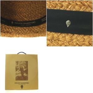 HELEN KAMINSKI CLASSIC 6 ROW 帽子 ラフィアハット 麦わら リボンモチーフ ブラウン