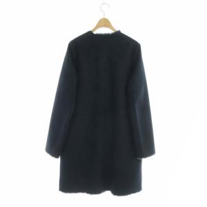 ANAYI フェイクムートンコート リバーシブル スナップボタン 38 ネイビー