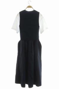 ENFOLD 22SS クラシック天竺 CUT×KNIT DRESS ノースリーブ ワンピース 五分袖 38