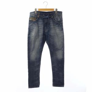 NARROT スウェットパンツ ジョグジーンズ ダメージ加工 ドロスト 30 ブルー