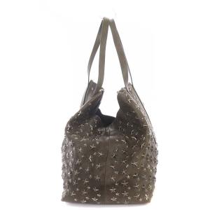 JIMMY CHOO トートバッグ スタースタッズ レザー 茶