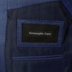 Ermenegildo Zegna ウール 3B テーラードジャケット 背抜き 8-48C 青 ブルー