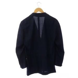 TOMORROWLAND ロロピアーナ生地 ウインドペン 2Bジャケット テーラード ウール シルク混 48 ネイビー