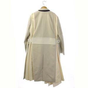 sacai 20AW ビジュー装飾レイヤードコート アウター ロング ジップアップ ダブル タック 1 グレー