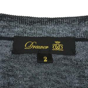 Drawer 16Gコットンミラノポケットカーディガン ニット 長袖 Vネック 2 黒 ブラック