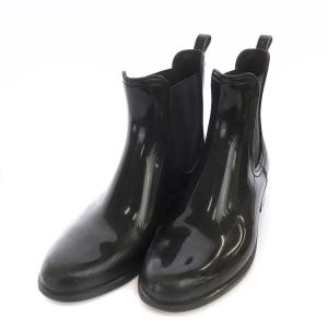 サイドゴアラバーブーツ ショート 37 23.5cm 靴 ブラック