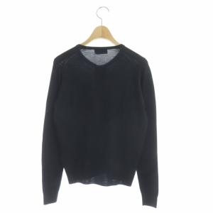 JOHN SMEDLEY ウール クルーネック カーディガン ニット 長袖 M ネイビー