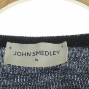 JOHN SMEDLEY ウール クルーネック カーディガン ニット 長袖 M ネイビー