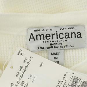 AMERICANA ドゥーズィエムクラス別注 22SS ワッフル ヘンリー ロングスリーブ カットソー 999 ホワイト