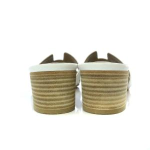 HERMES 21SS 071002Z OASIS サンダル Hロゴ レザー 23cm 白