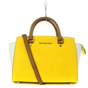 SELMA トートバッグ ショルダーバッグ 2way バイカラー 黄色 イエロー 白 ホワイト 30T4MLMS2T