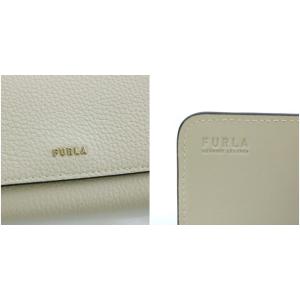FURLA バビロン BABYLON 長財布 二つ折り フラップ レザーライトグレー PCY2UNO
